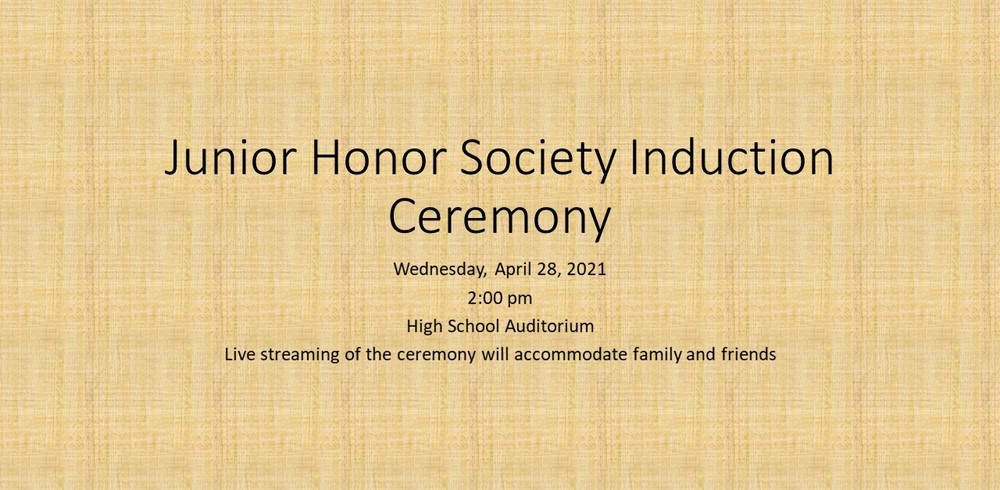 Junior Honor Society Induction