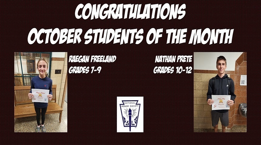 Oct. Students of the Month