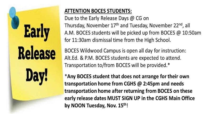 Early Release - BOCES Open